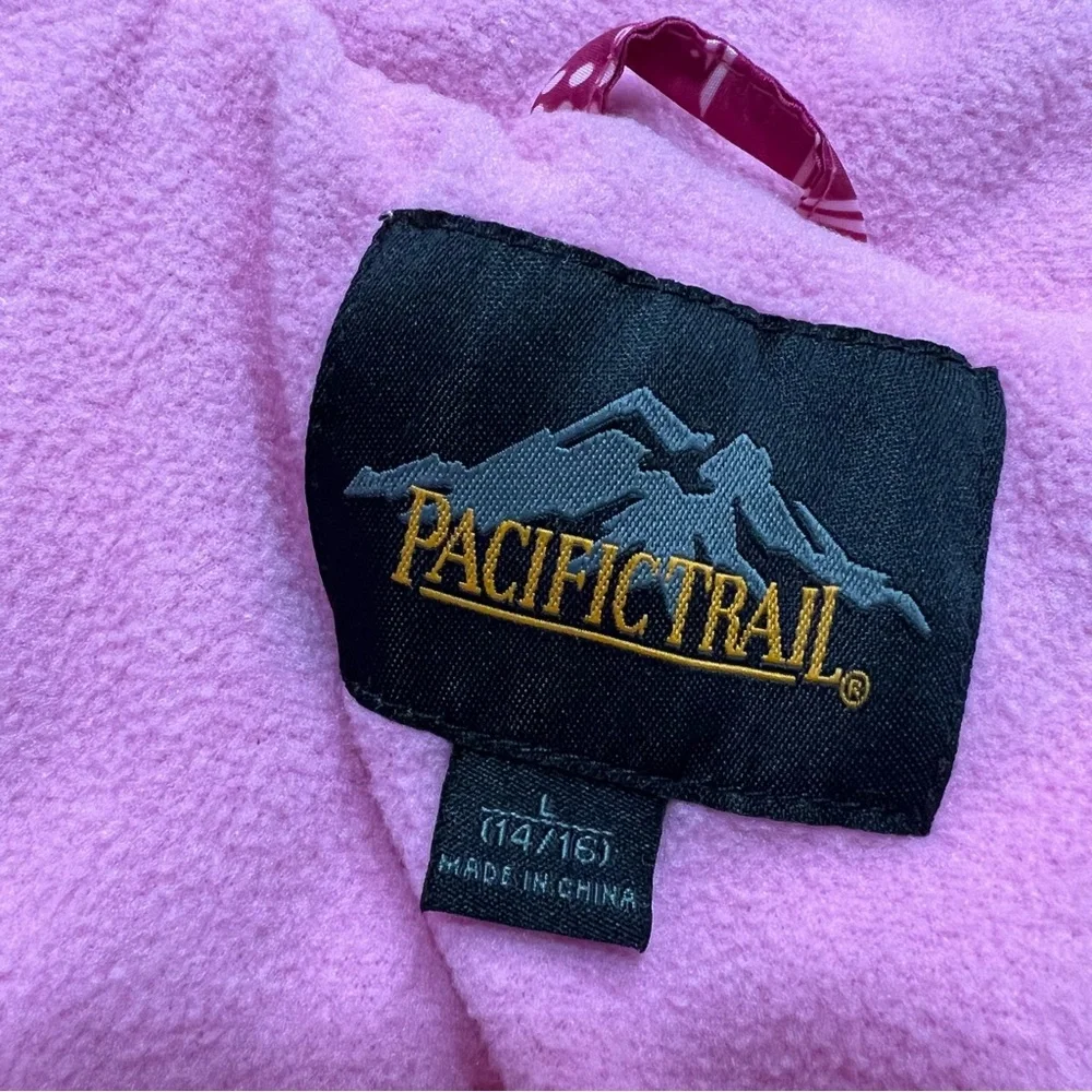 NWT Pacific Trail Insulated Hooded Jacket Pink Large with fleece detachable hood